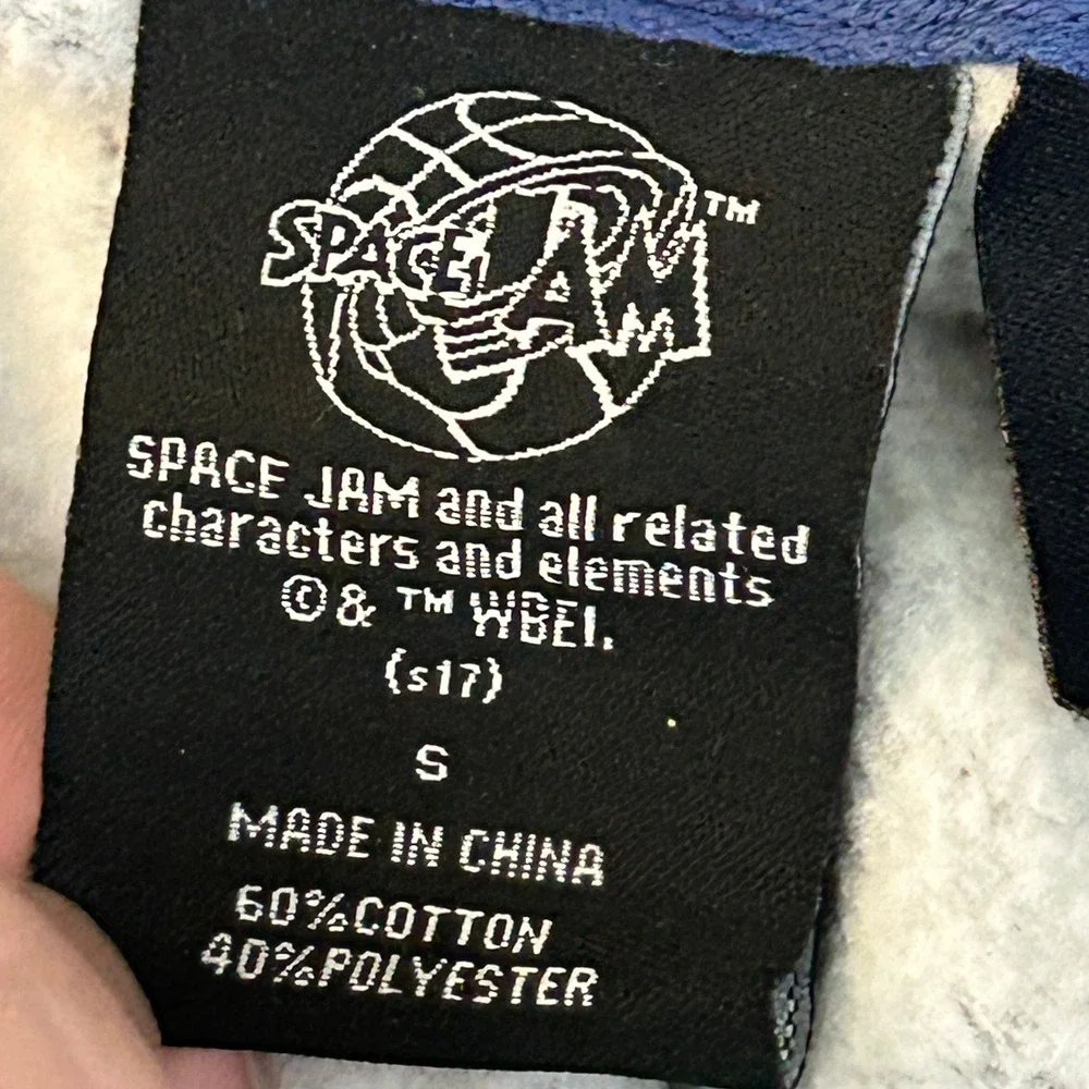 Space Jam Tune Squad BoxLunch Mens Gray Navy Blue Full Zip Hoodie Small